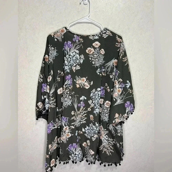UMGEE Pompoms Floral Dolman Sleeve Cover-up Kimono Size Medium to Large (A5) - Picture 2 of 7